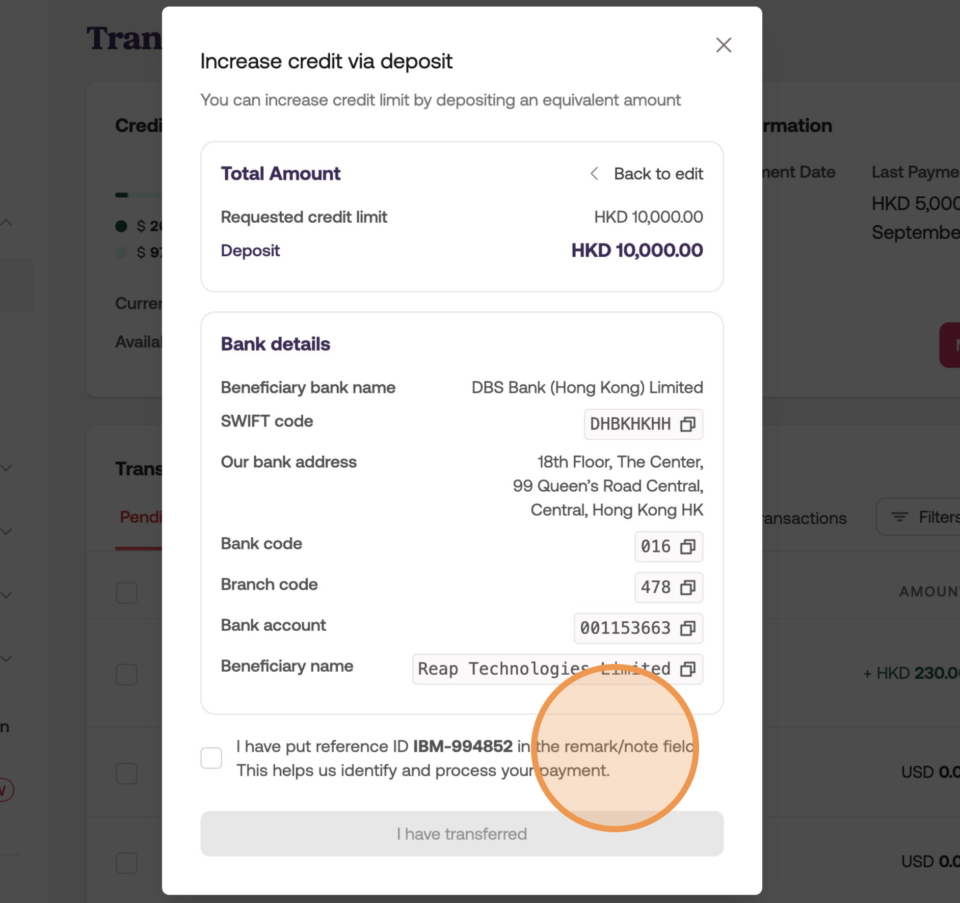 How to Increase Credit Limit via Fiat Currency Collateral on Reap Card  Dashboard – REAP Help Center